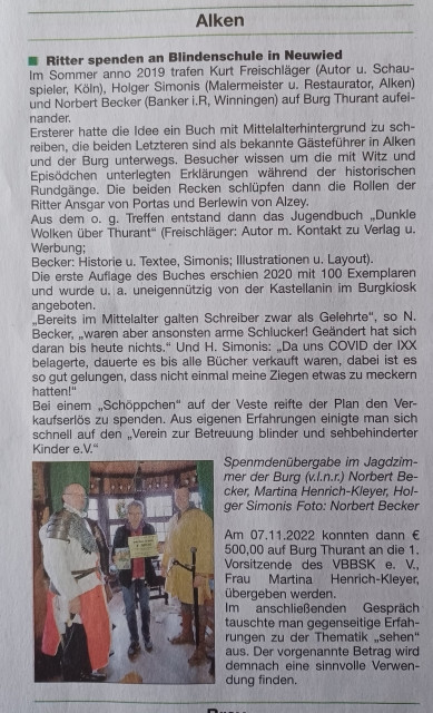 Erlös aus Buchverkauf wird dem VBSSK gespendet